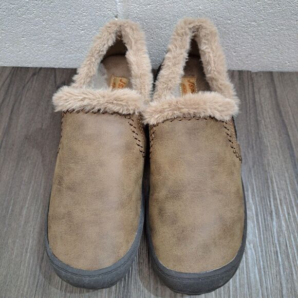 JSPORT Women's Casual Memory Foam Faux Shearling Brown Slip On Shoes Size 7.5 M - Picture 4 of 9